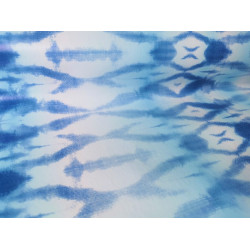 Wachstuch - Batik Ikat blau
